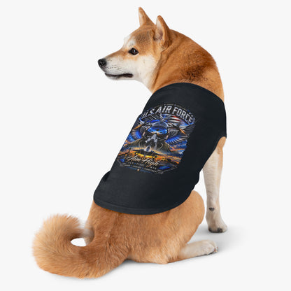 U.S. Air Force Pet Tank Top - "Aim High" Military Pilot Dog Shirt