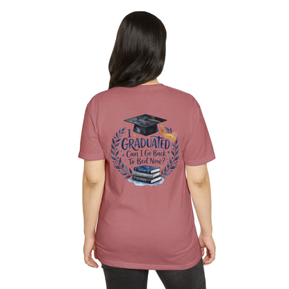 Graduation T-Shirt - "I Graduated, Can I Go Back to Bed Now?" Cap & Books Tee