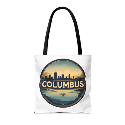 Columbus Skyline Tote Bag — Retro Cityscape Canvas Tote