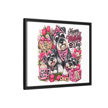Happy Mother’s Day Schnauzer Canvas — Framed Matte Wall Art