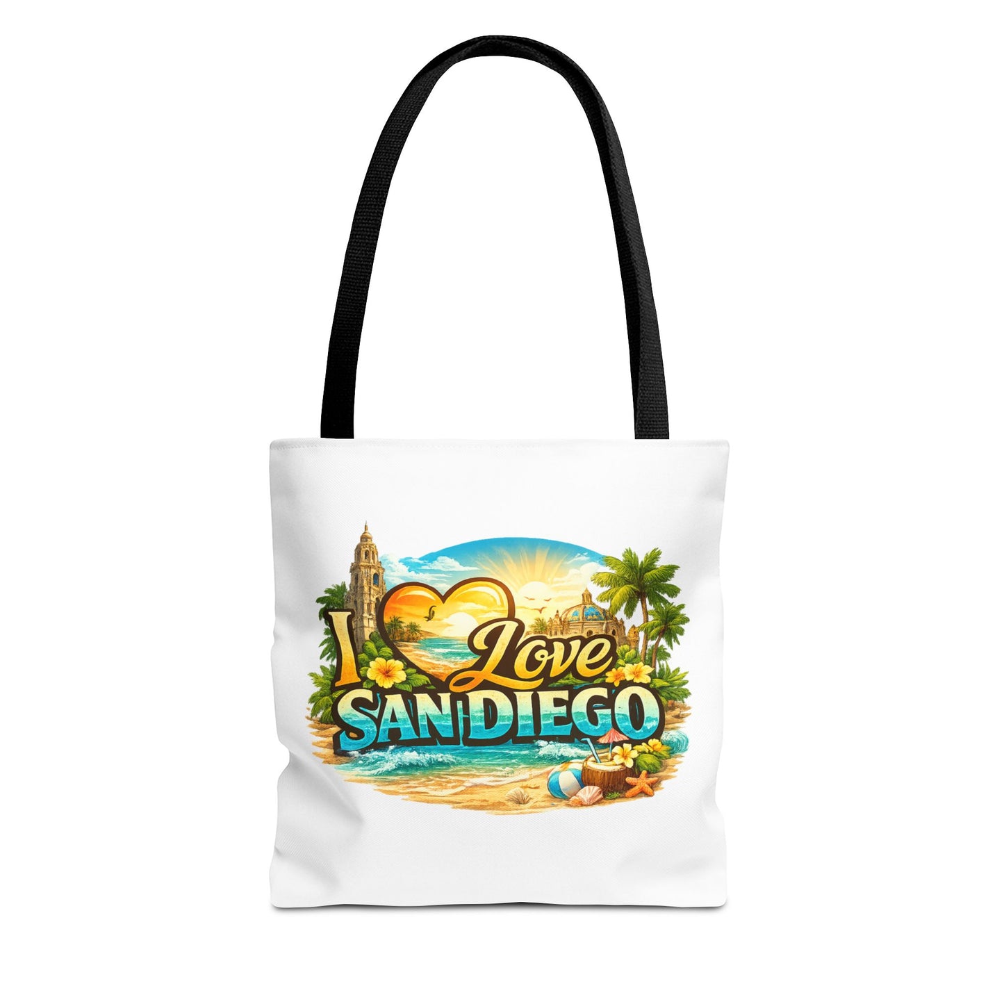 San Diego Tote Bag - "I Love San Diego" Beach City Souvenir