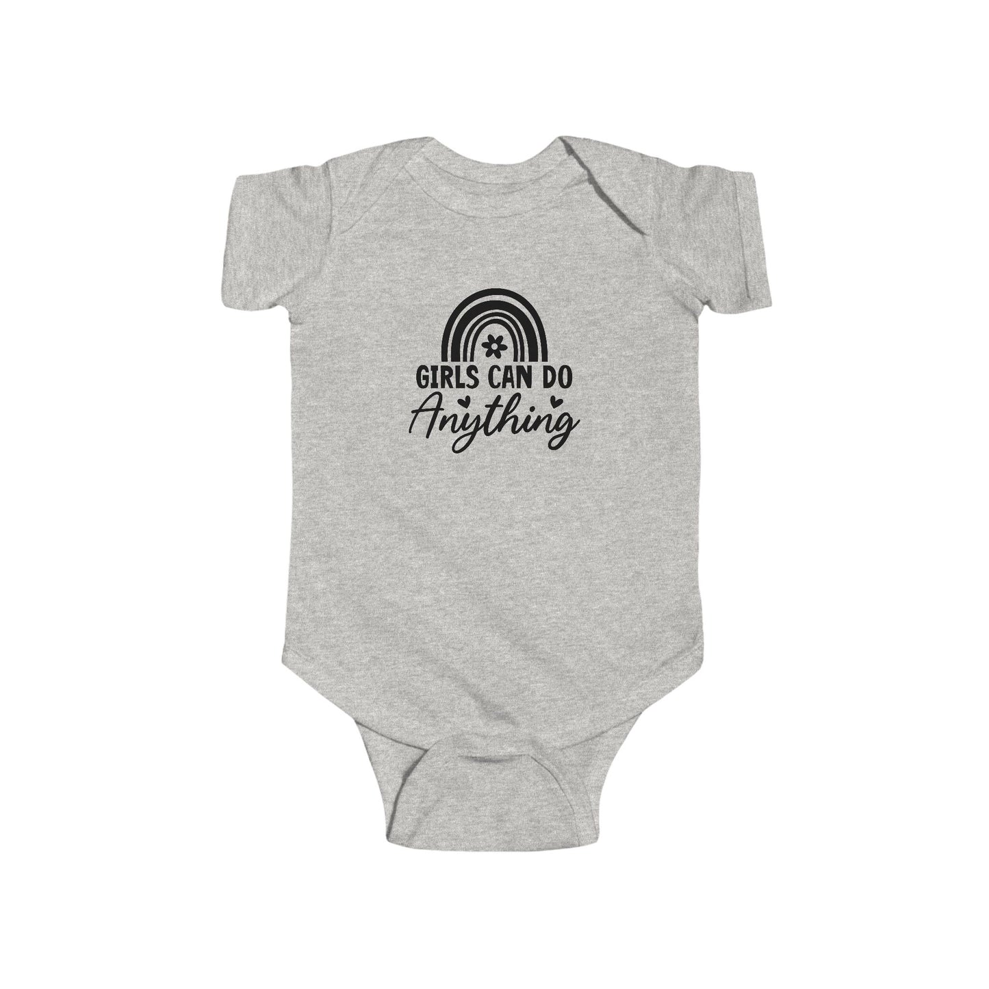 Girls Can Do Anything Infant Bodysuit — Empowering Baby Onesie with Rainbow Graphic