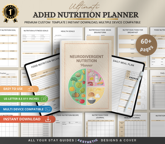 ADHD Nutrition Planner | Printable Meal & Healthy Habit Tracker