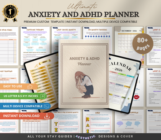 Anxiety and ADHD Planner | Daily Mental Health & Focus Organizer