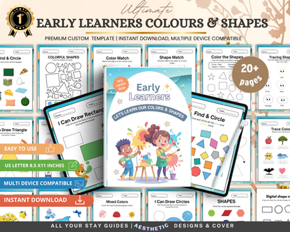 Early Learners Colours & Shapes Worksheets | Printable Preschool Learning Activities for Kids