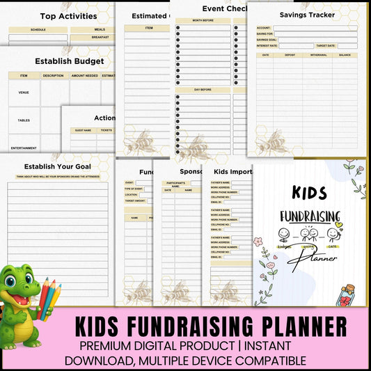 Kids Fundraising Planner Printable | Goal Setting & Event Organizer for Children