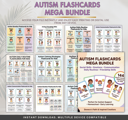 Autism Flashcards Mega Bundle | Printable Communication & Learning Cards PDF for Kids