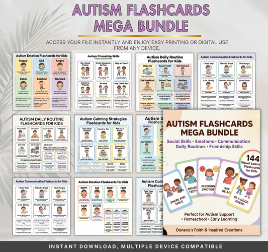 Autism Flashcards Mega Bundle | Printable Communication & Learning Cards PDF for Kids