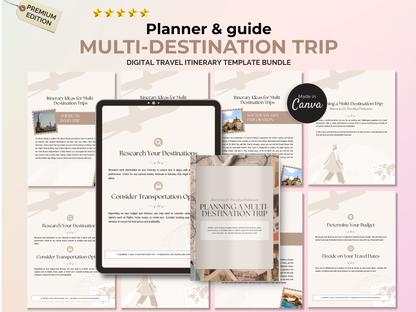 Multi-Destination Trip Planner | Printable Travel Itinerary Organizer