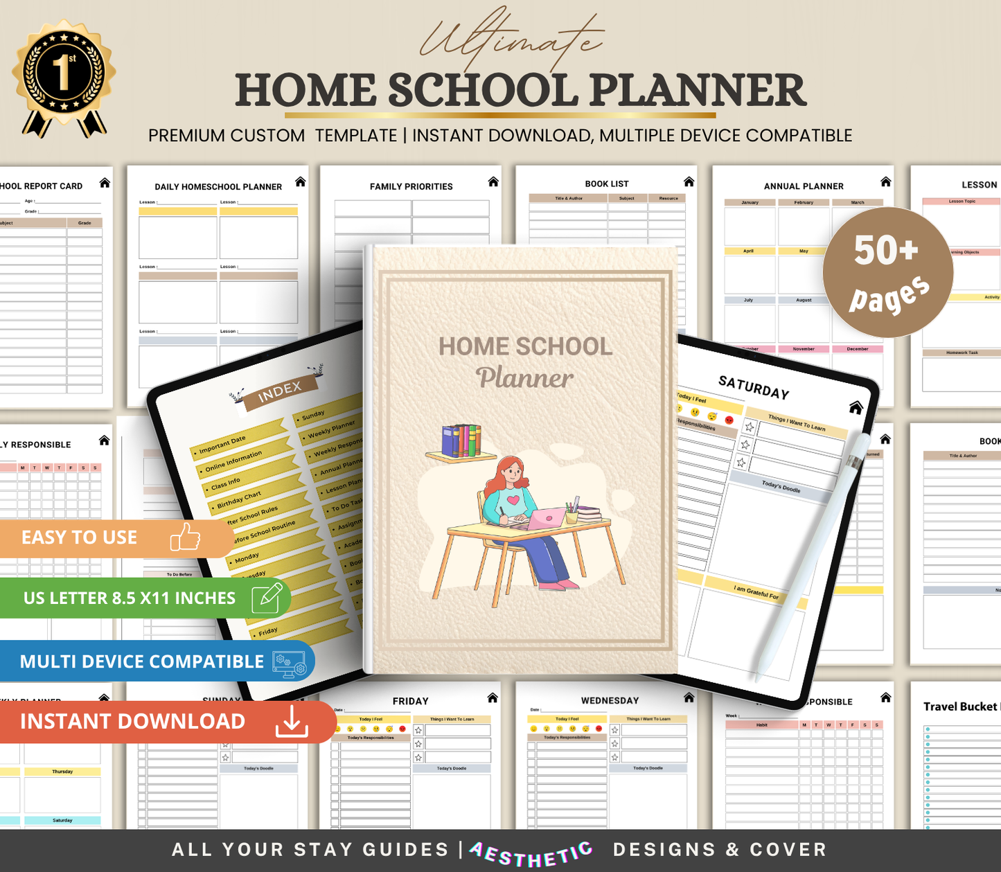 Home School Planner | Printable Lesson & Daily Schedule Organizer