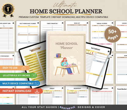 Home School Planner | Printable Lesson & Daily Schedule Organizer