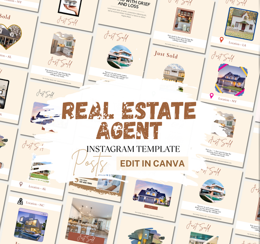 Real Estate Instagram Templates | Editable Canva Realtor Posts & Social Media Kit