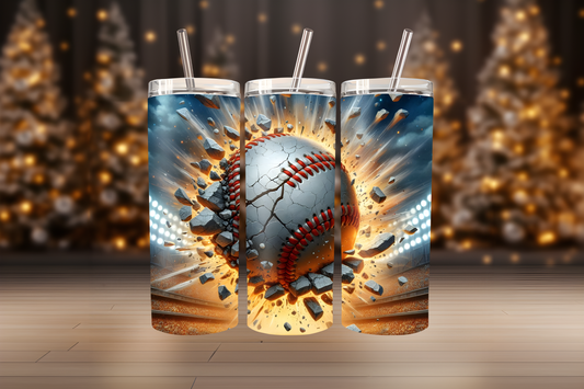 Baseball 20oz Tumbler Wrap PNG | Sports Team Tumbler Design, Baseball Fan Sublimation, 20oz Skinny Tumbler Template