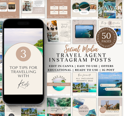 Travel Agent Instagram Post Template | Editable Social Media Canva Template