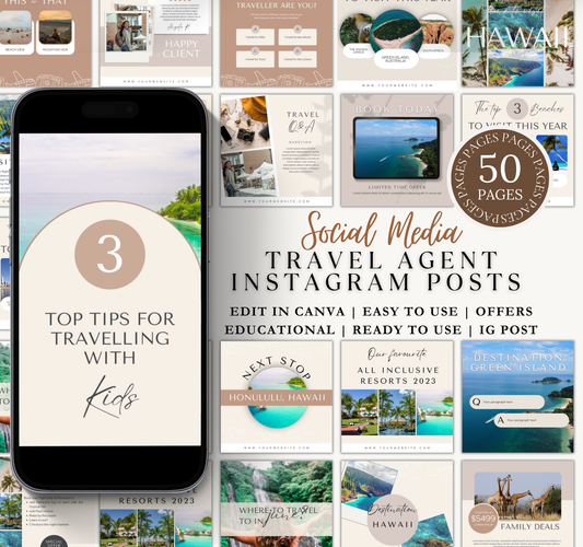 Travel Agent Instagram Post Template | Editable Social Media Canva Template