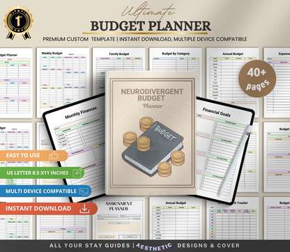 Neurodivergent Budget Planner | Printable Money & Expense Organizer