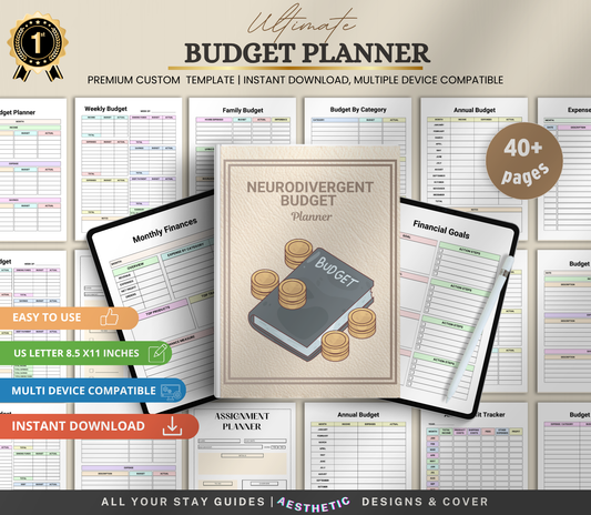 Neurodivergent Budget Planner | Printable Money & Expense Organizer