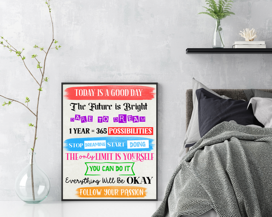 Motivational Quotes Poster Classroom | Inspirational Wall Art for Students, Growth Mindset Posters, Printable Classroom Decor