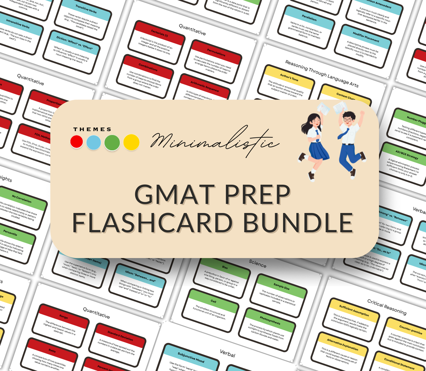 GMAT Test Prep Flashcards Bundle | Printable Study Cards for Exam Success