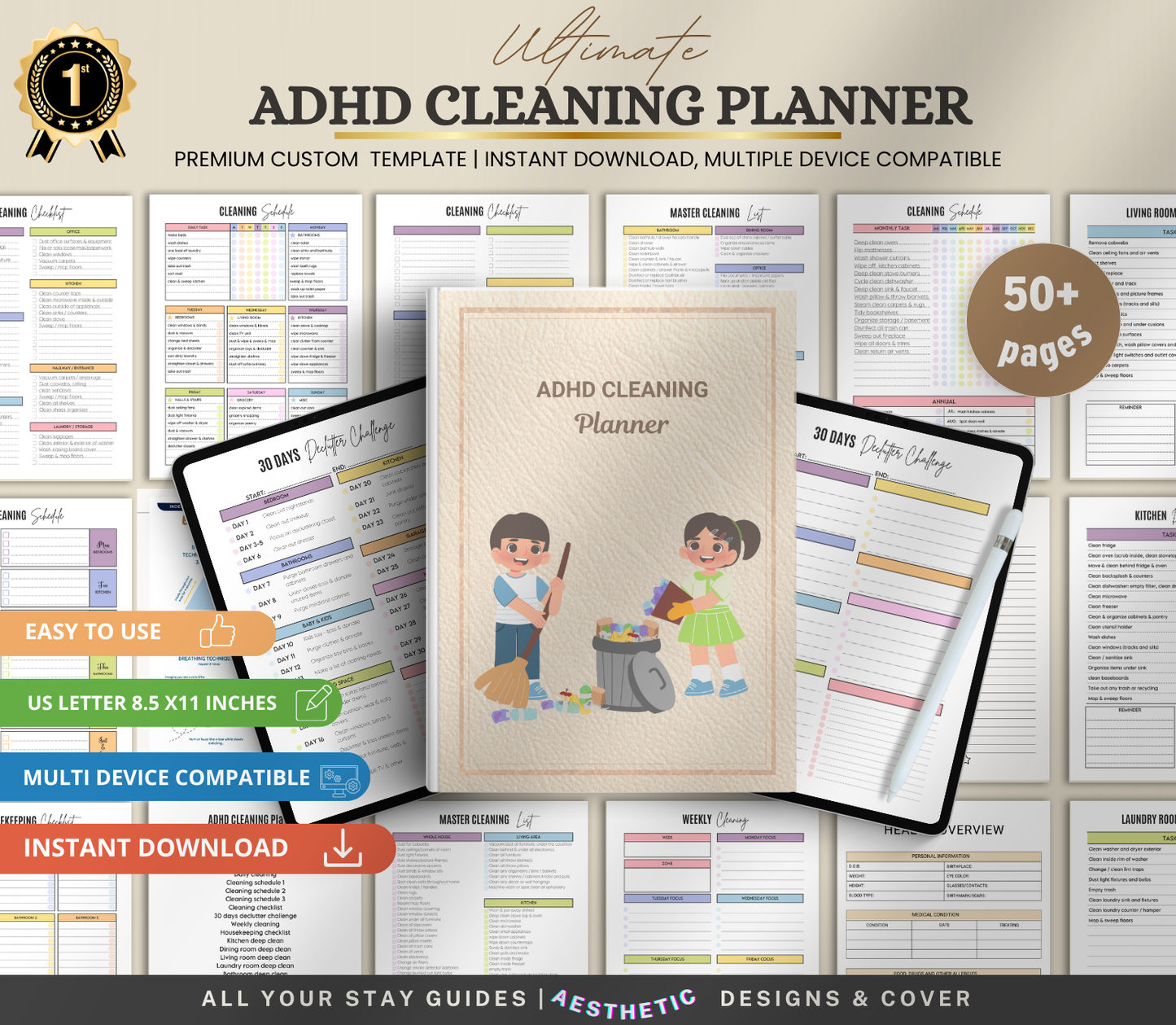 ADHD Cleaning Planner | Printable Home & Task Organizer