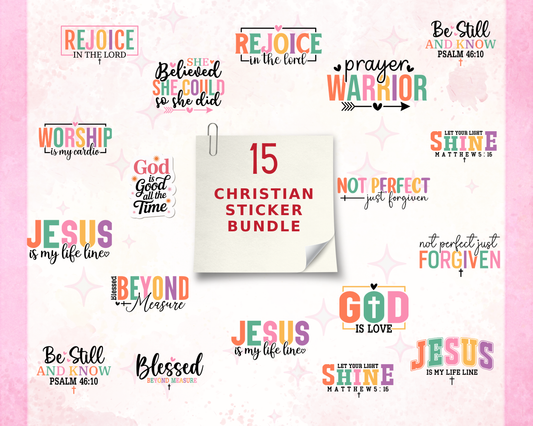 Christian Sticker Bundle | Faith-Based Printable Stickers for Journaling & Bible Study