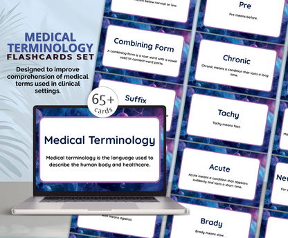 Medical Terminology Flashcards | Printable Study Cards PDF for Nursing & Healthcare Students