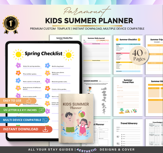 Kids Summer Planner | Printable Daily Activity & Vacation Organizer