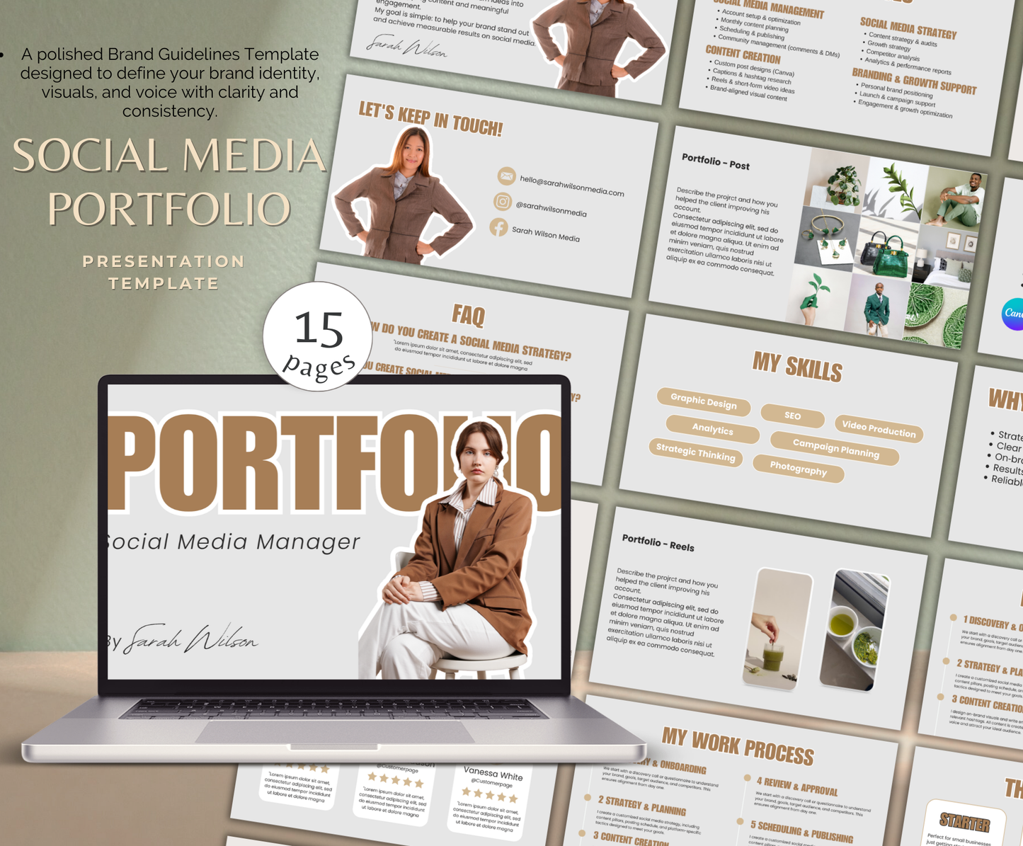 Social Media Portfolio | Editable Canva Media Kit Template for Creators & Influencers