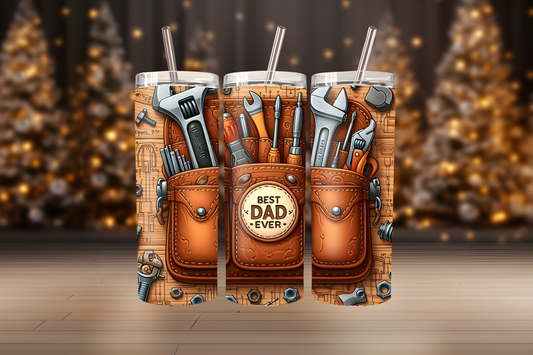 Best Dad Ever Tumbler Wrap PNG | Father’s Day Gift Design, 20oz Skinny Tumbler Sublimation, Dad Quote Tumbler Template