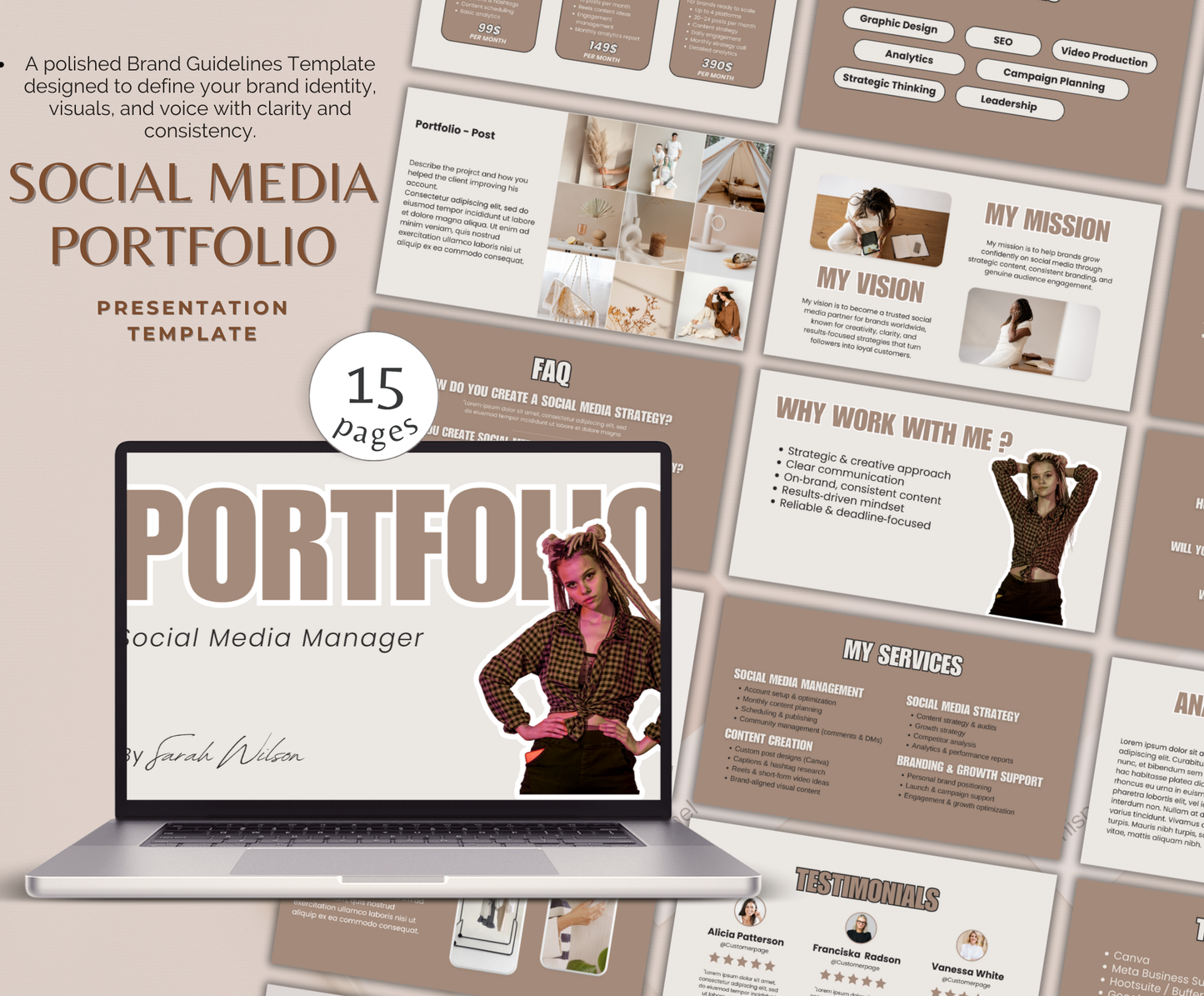 Social Media Portfolio | Editable Canva Media Kit Template for Creators & Influencers
