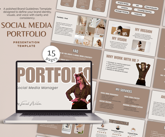 Social Media Portfolio | Editable Canva Media Kit Template for Creators & Influencers
