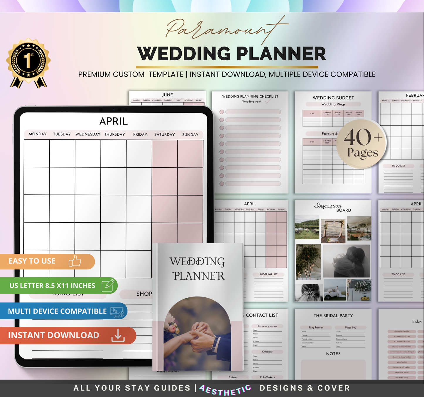 Digital Wedding Planner | Printable Wedding Organizer & Checklist