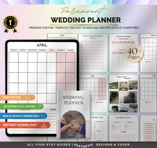 Digital Wedding Planner | Printable Wedding Organizer & Checklist