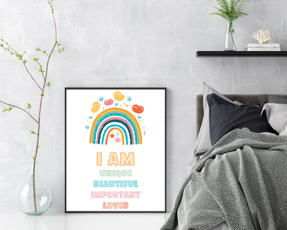 Positive Affirmations for Kids Wall Art | Inspirational Kids Posters, Confidence Building Quotes, Growth Mindset Printable Decor