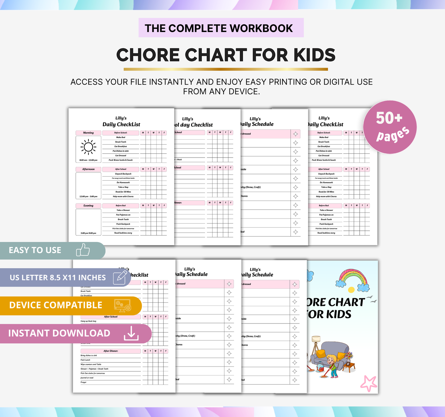 Chore Chart for Kids | Printable Daily Responsibility Tracker