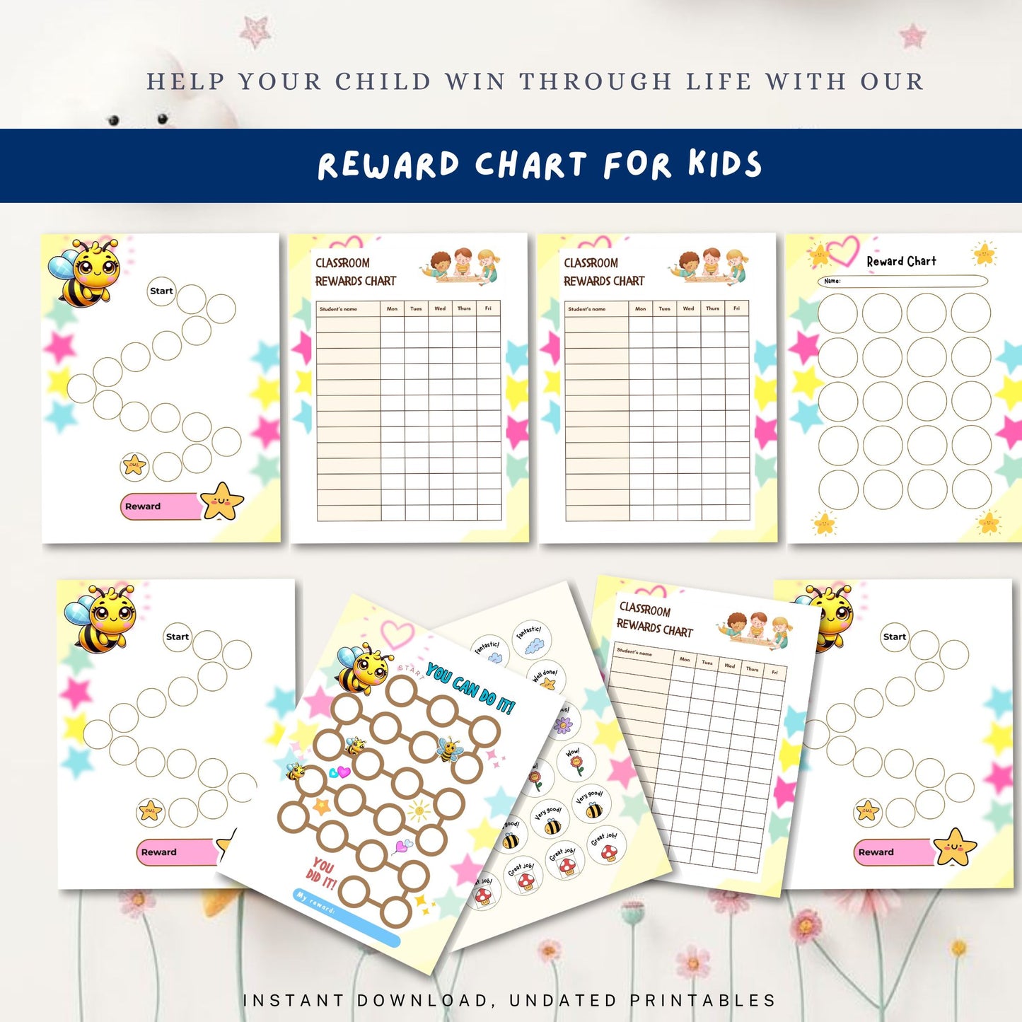 Reward Chart for Kids Printable | Fun Behavior & Motivation Tracker System