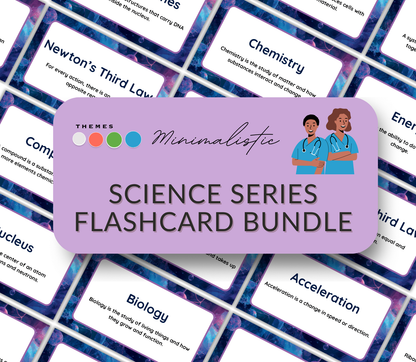 Science Series Flashcards Bundle | Printable Biology, Chemistry & Physics Study Cards PDF