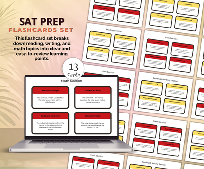 SAT Prep Flashcards Bundle | Printable Study Cards for Exam Success