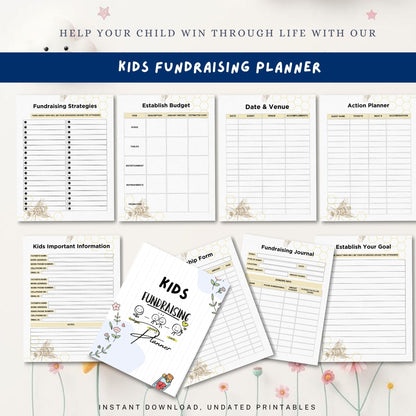Kids Fundraising Planner Printable | Goal Setting & Event Organizer for Children