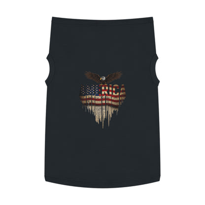 Patriotic Pet Tank Top – American Flag & Bald Eagle Dog Shirt