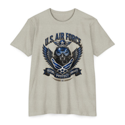 U.S. Air Force Skull Wings T-Shirt — Defend Protect Dominate Military Tee