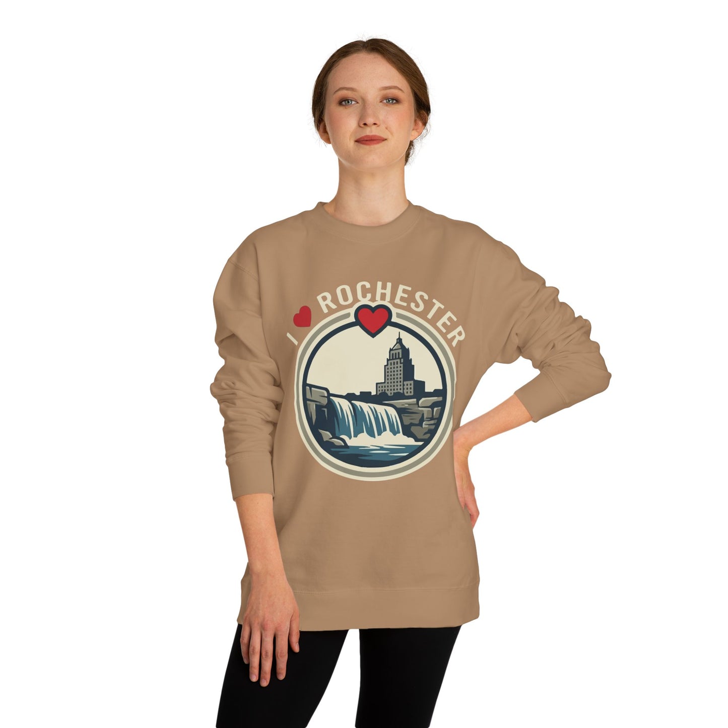 Rochester Waterfall Crewneck Sweatshirt — I  Rochester Graphic