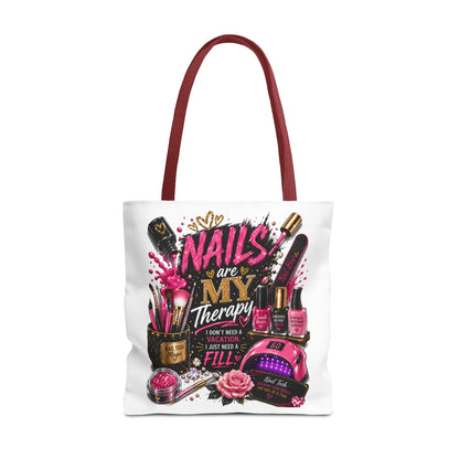 Nails Are My Therapy Tote Bag — Nail Tech Cosmetic Makeup Salon Gift