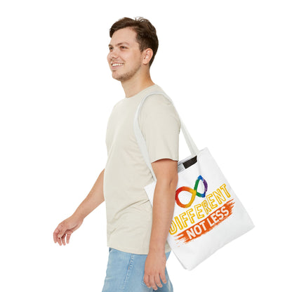 Autism Pride Tote Bag — "Different Not Less" Rainbow Infinity Reusable Shopper