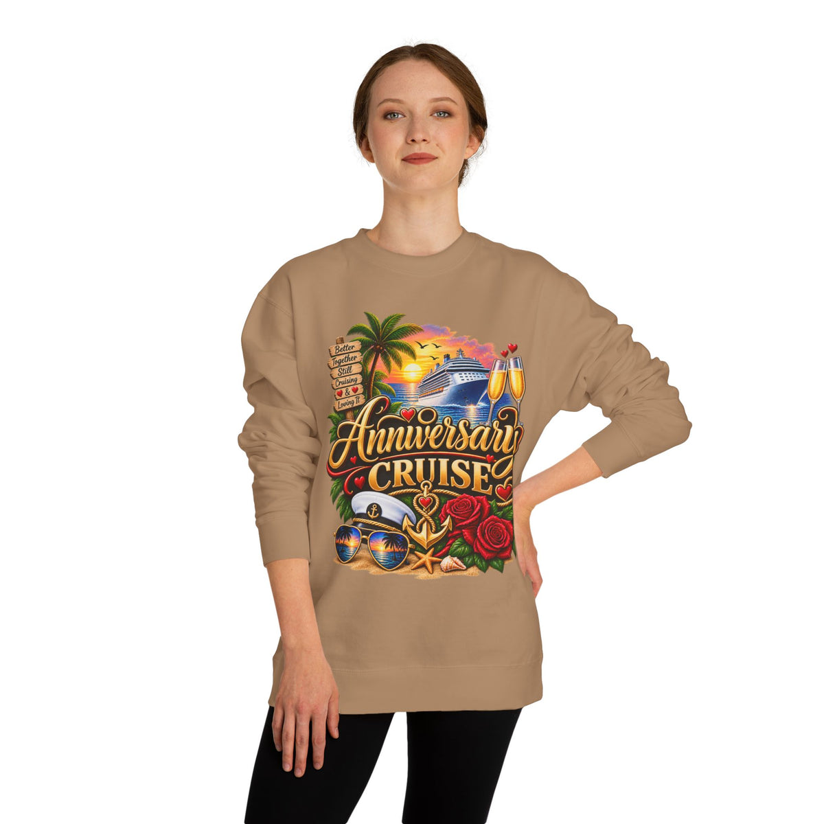 Anniversary Cruise Sweatshirt — Romantic Cruise Vacation Crewneck