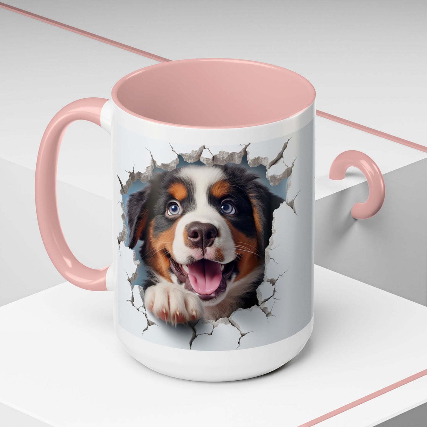 Bernese Mountain Dog 3D Breakthrough Accent Coffee Mug – Playful Pup Gift (11/15oz)