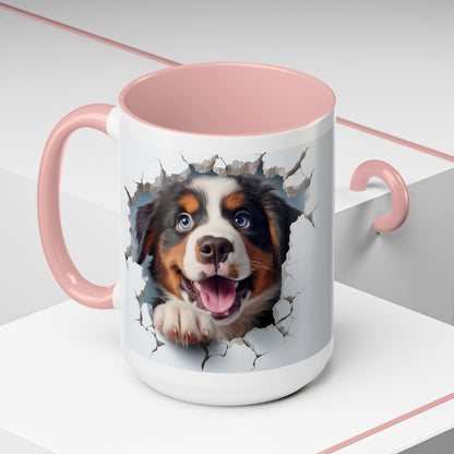 Bernese Mountain Dog 3D Breakthrough Accent Coffee Mug – Playful Pup Gift (11/15oz)