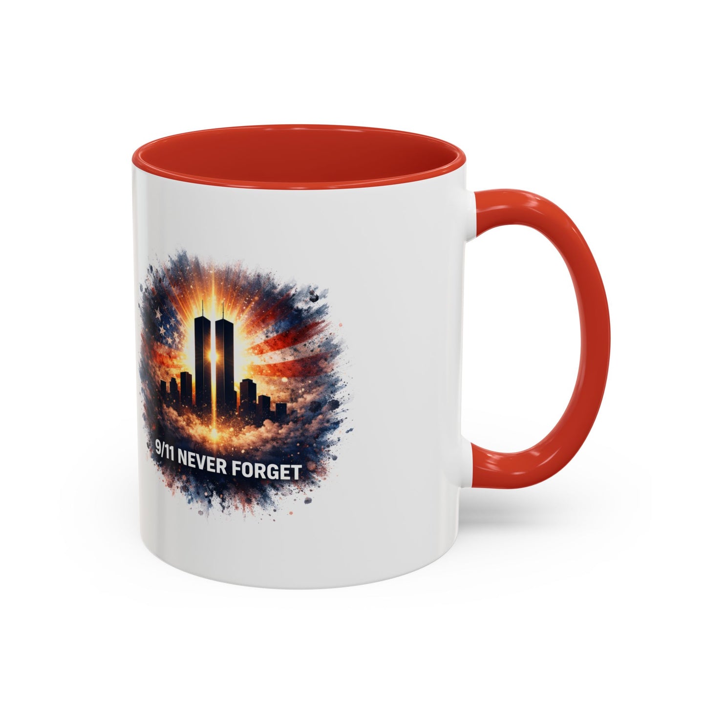 9/11 Never Forget Coffee Mug - Memorial Tribute Accent Mug (11/15oz)
