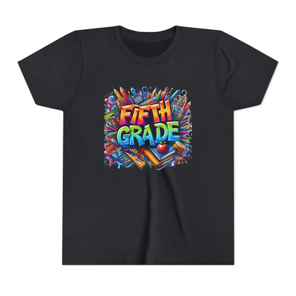 Fifth Grade Kid's Tee - Colorful School Supplies Back to School T-Shirt