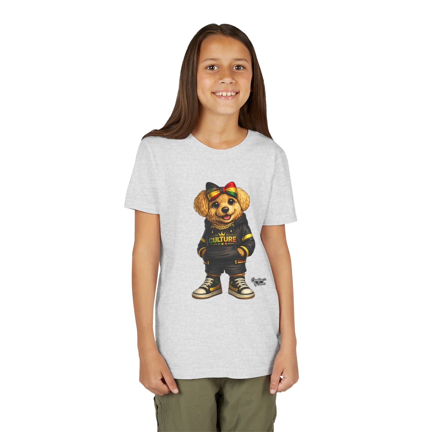 Youth Tee — Cute Rasta Bear "Culture" Graphic Kids T-Shirt